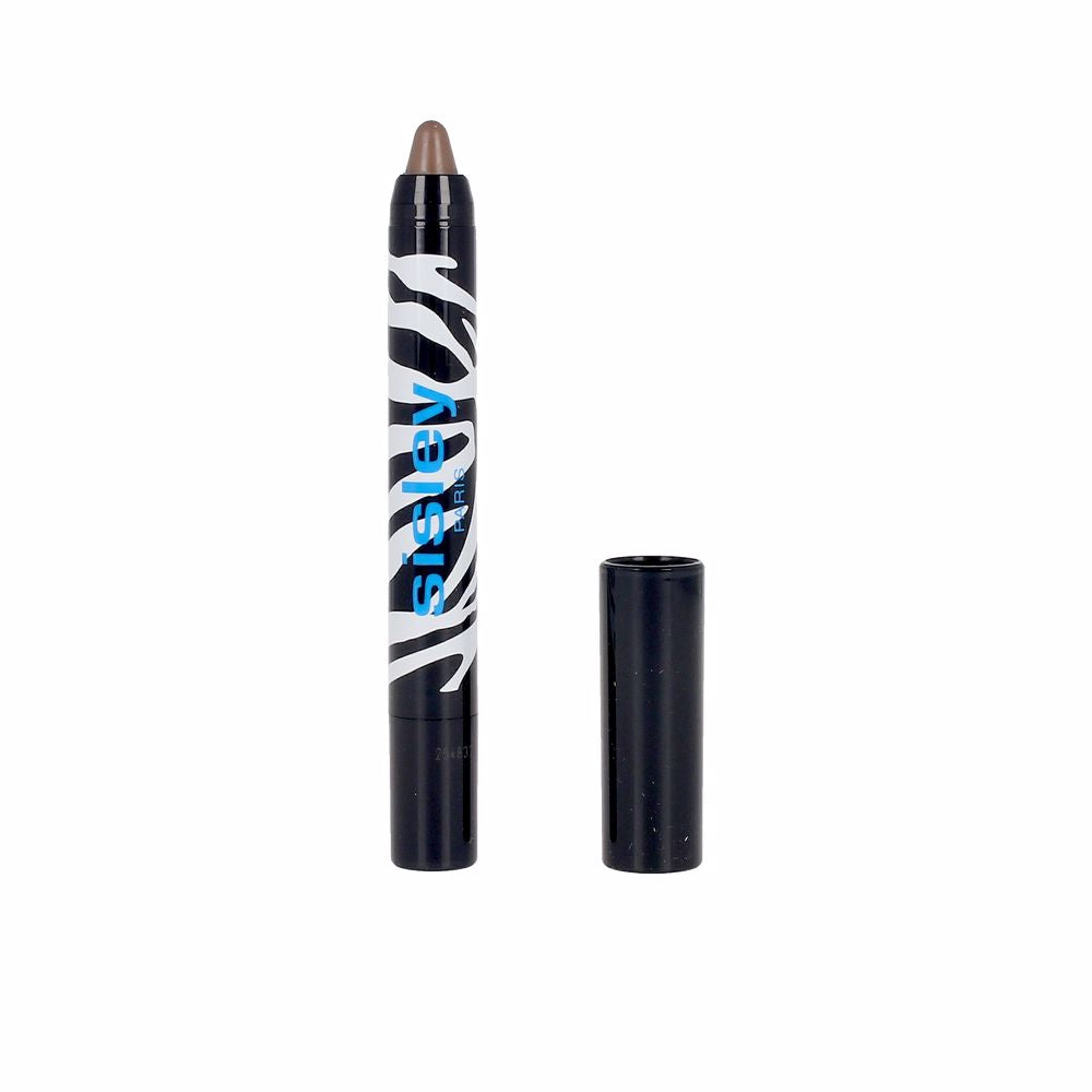 Taupe twist-up jumbo eye crayon with zebra-patterned casing, 1.5 g