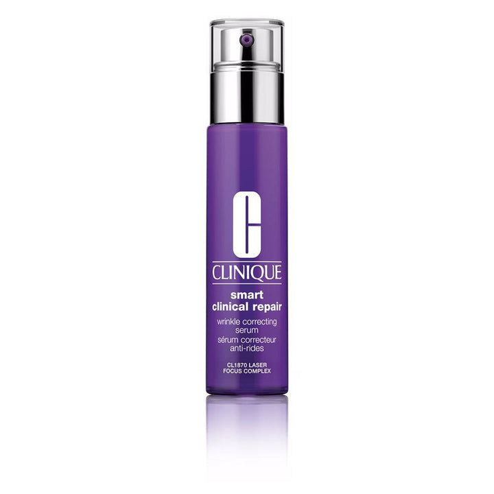 30 ml clear glass bottle with dropper, peptide and retinoid wrinkle serum