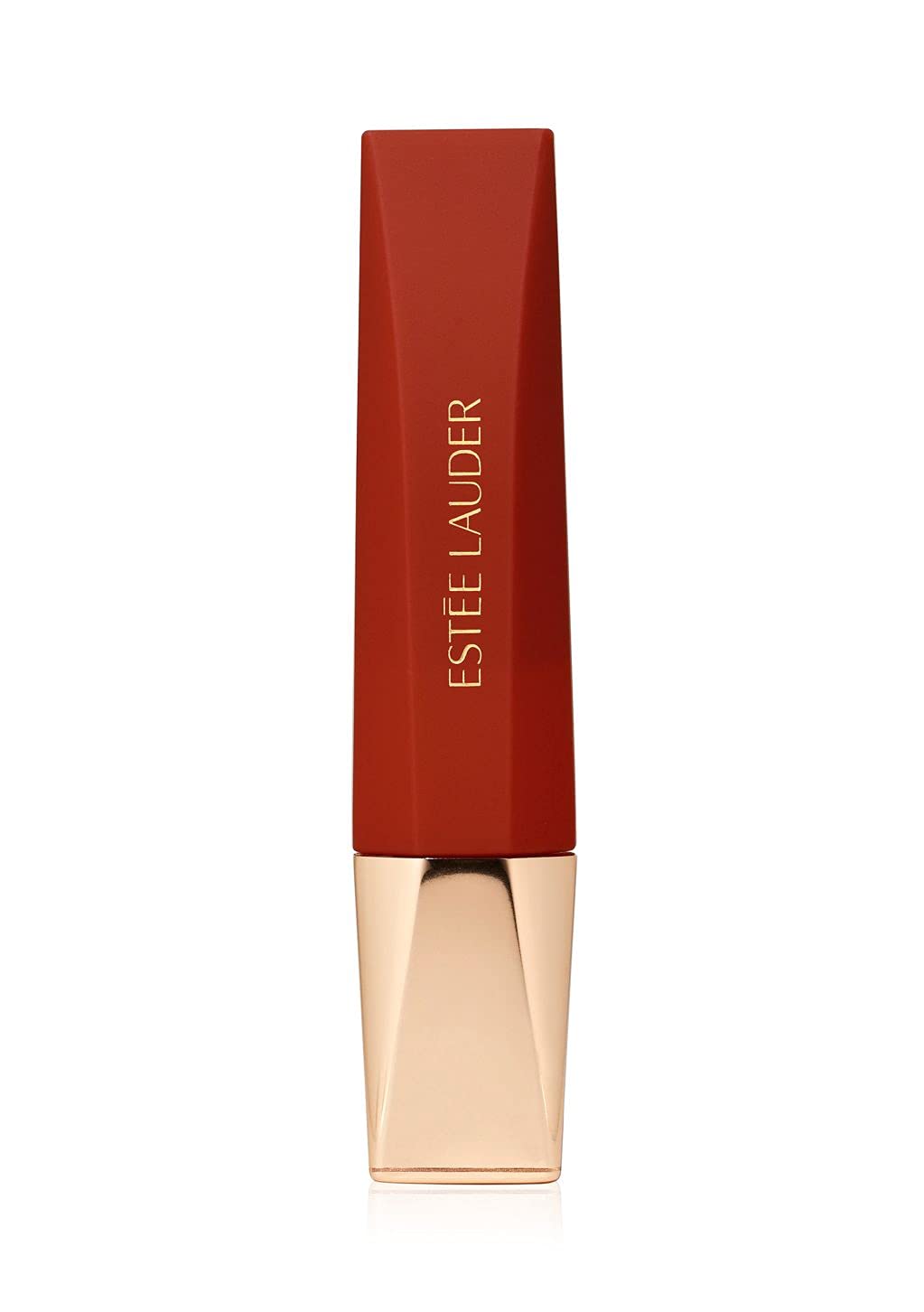Matte velvet liquid lipstick in deep red shade with precision applicator