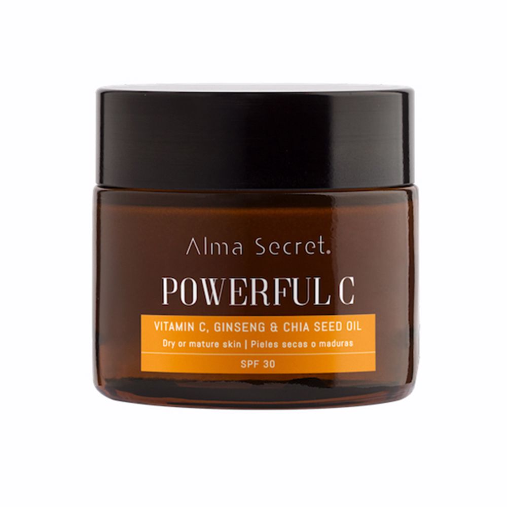 Glass jar of SPF 30 illuminating face cream, 50 ml, mineral filters and botanical formula