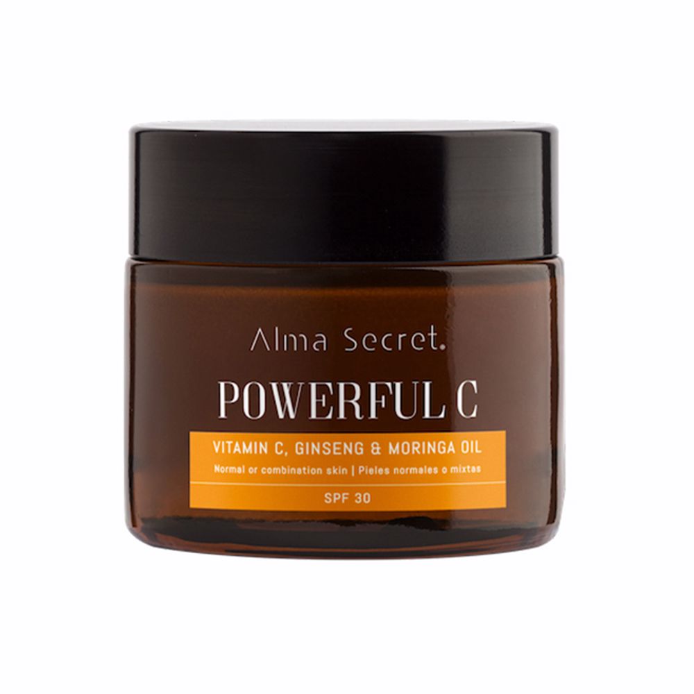 Glass jar of SPF 30 illuminating anti‑age cream for Unisex skin, 50 ml