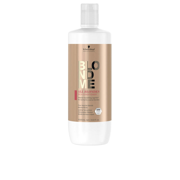 Large 1000 ml bottle of rich conditioner for Unisex blonde hair, pearlescent cream