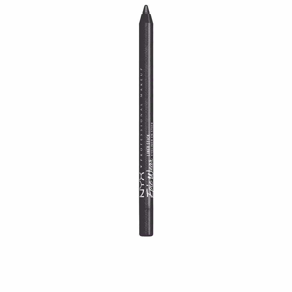 Black shimmer eyeliner stick in slim retractable pencil, capped, 1.22 g