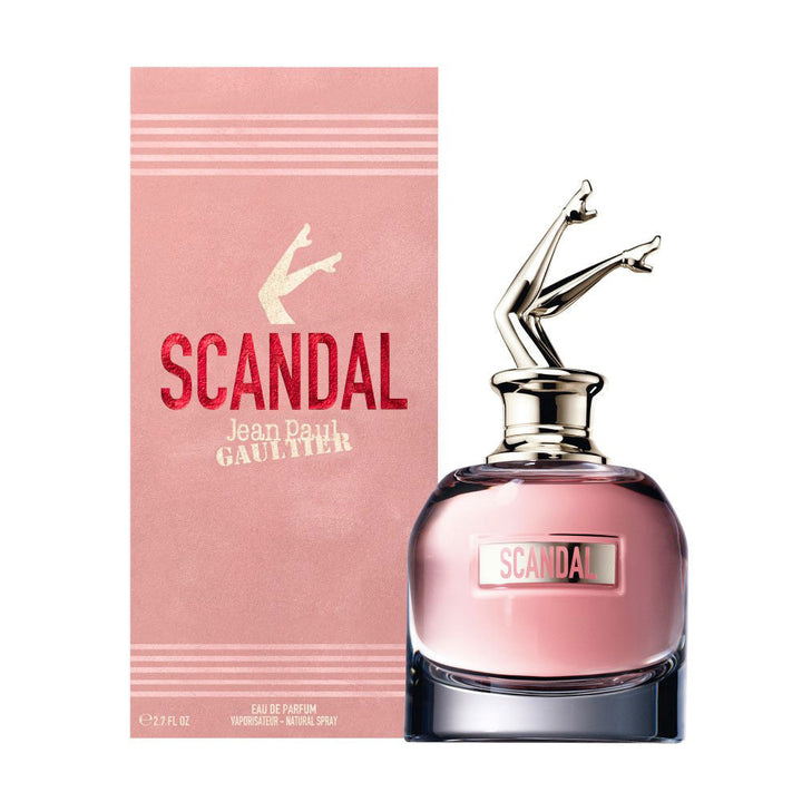 Pink sculptural glass perfume bottle with pink box, 80 ml, floral-gourmand
