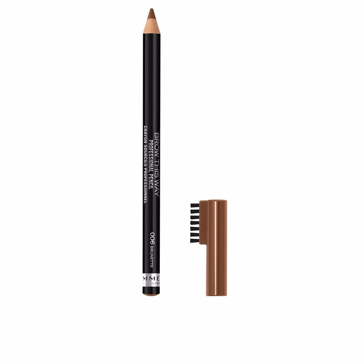 Slim brown eyebrow pencil with integrated spoolie, 1.41 g, shade Brunette