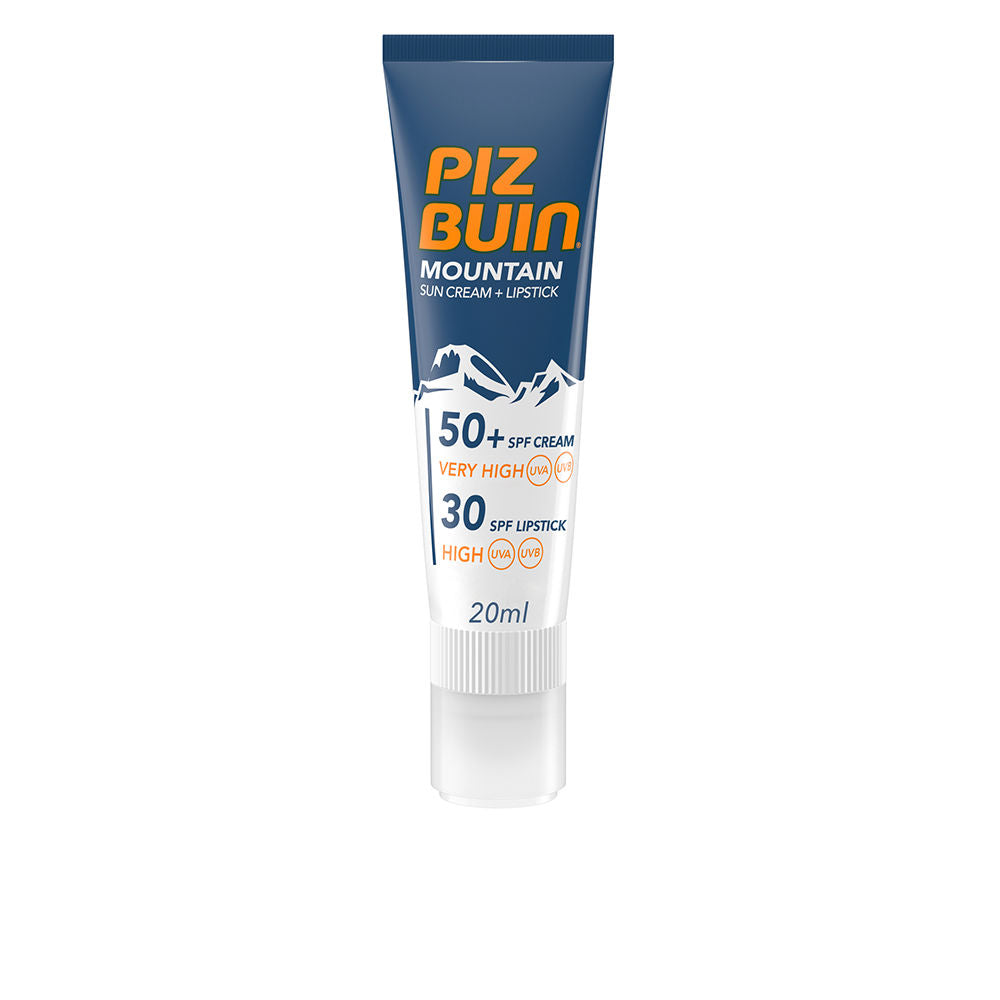 Compact SPF50+ face cream tube and lip pencil duo for winter sports, Unisex