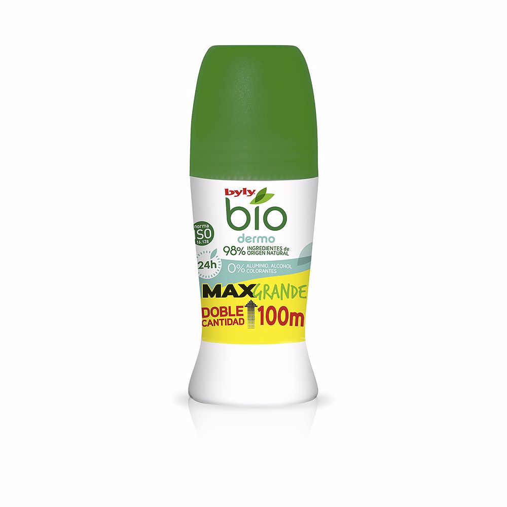 100 ml roll‑on deodorant bottle, aluminium‑free, 98% natural ingredients
