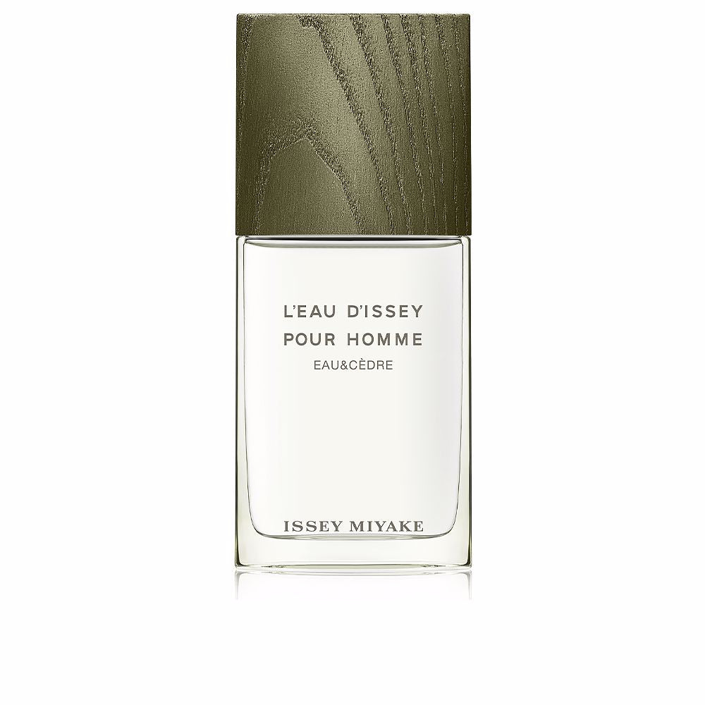 Minimal khaki 50 ml eau de toilette bottle with ash-wood cap, cedar-inspired scent