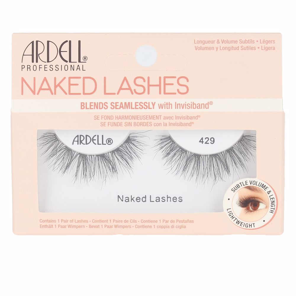 Strip of soft-dramatic faux eyelashes on white background, black fibres, cotton band