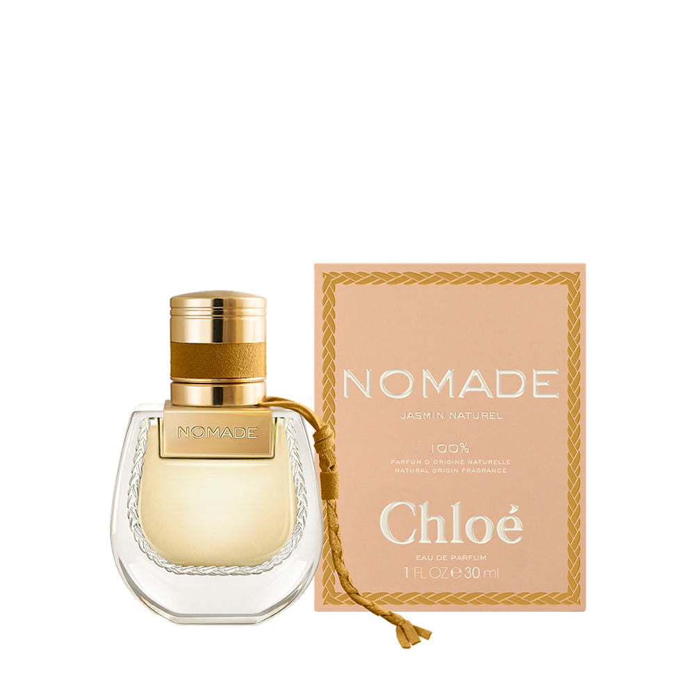 30 ml amber‑tone glass perfume bottle with braided neck detail