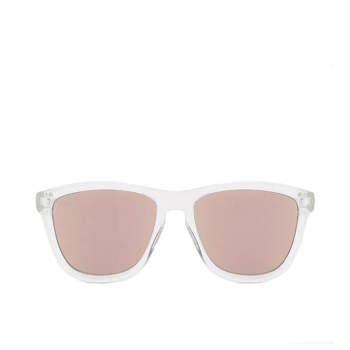 Unisex square transparent sunglasses in air rose gold, 54 mm lenses