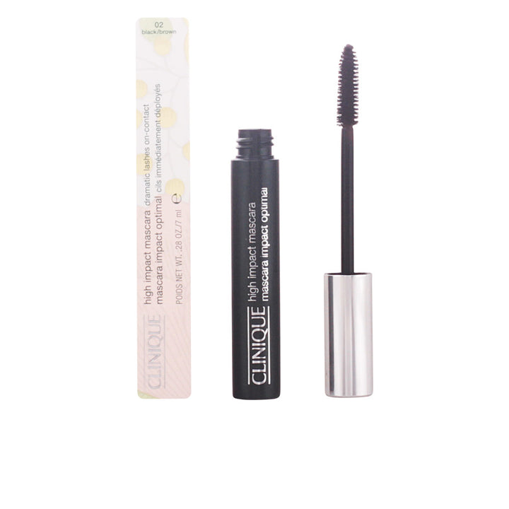 Tube and wand of black-brown volumising mascara, 8 g, unscented