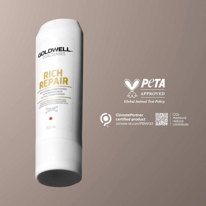 200 ml tube of restoring conditioner for dry, damaged hair, creamy texture