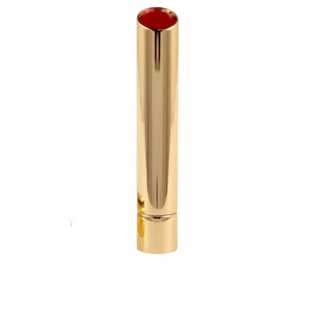 Refillable satin-finish lipstick in deep red, 2 g, sleek metal case