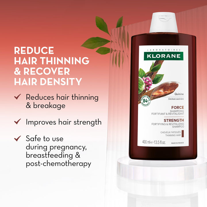 400 ml unisex shampoo bottle — quinine and edelweiss strengthening formula
