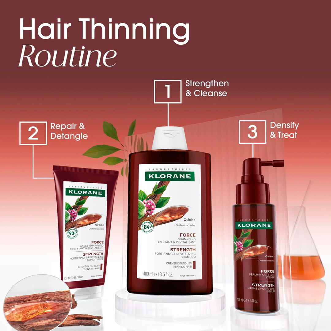 400 ml unisex shampoo bottle — quinine and edelweiss strengthening formula