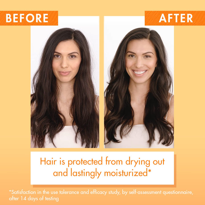 100 ml lightweight mango hair oil spray, golden liquid, protective treatment