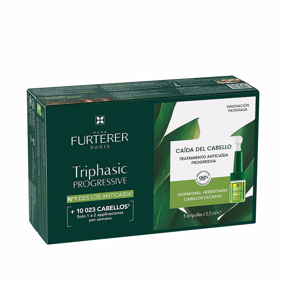 Box of eight transparent anti‑hair‑loss ampoules with applicator, Unisex scalp treatment