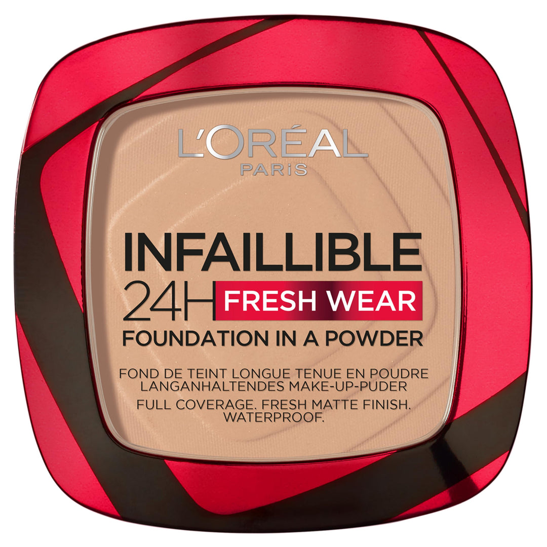 Compact 9 g matte powder foundation, shade 120, waterproof, Unisex