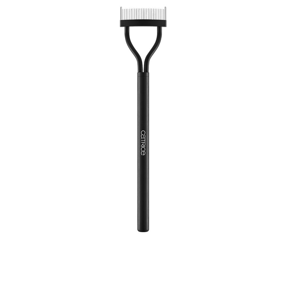 Slim curved metal lash comb for separating mascara-coated lashes