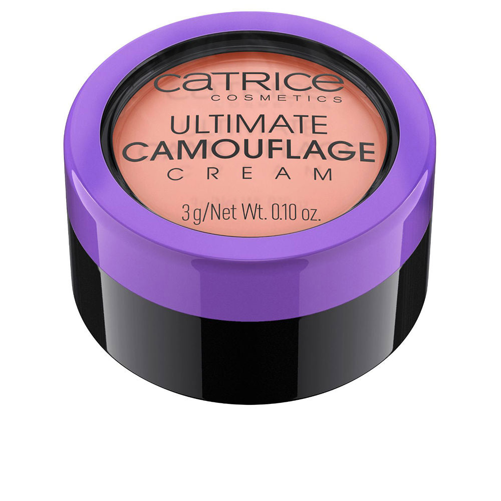Small 3 g peach-correcting cream concealer in purple compact, smooth texture