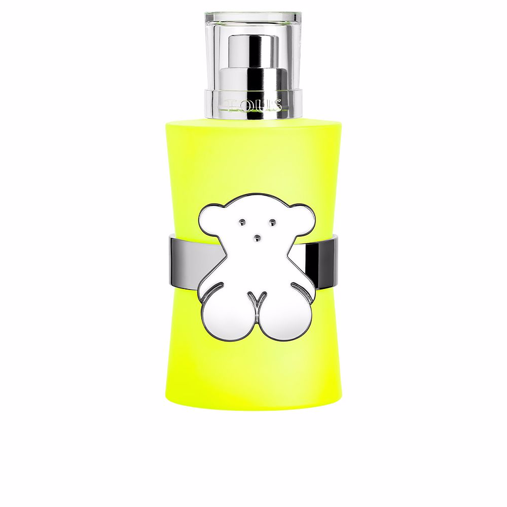 Lime-green hourglass perfume bottle, chromed band, 90 ml