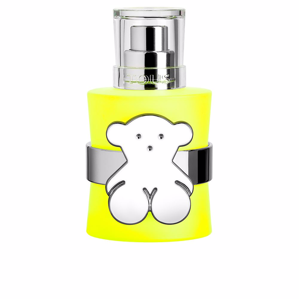 Lime-green hourglass perfume bottle, chromed band, 90 ml