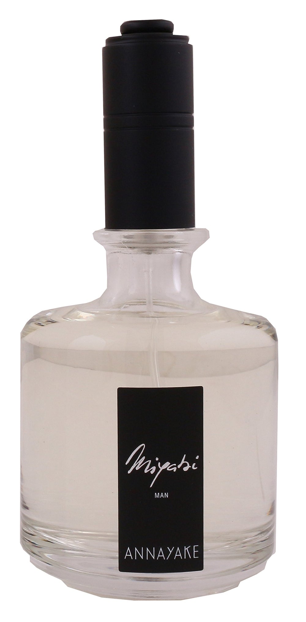 100 ml bottle of sandalwood-spiced Eau de Parfum for Man, amber liquid
