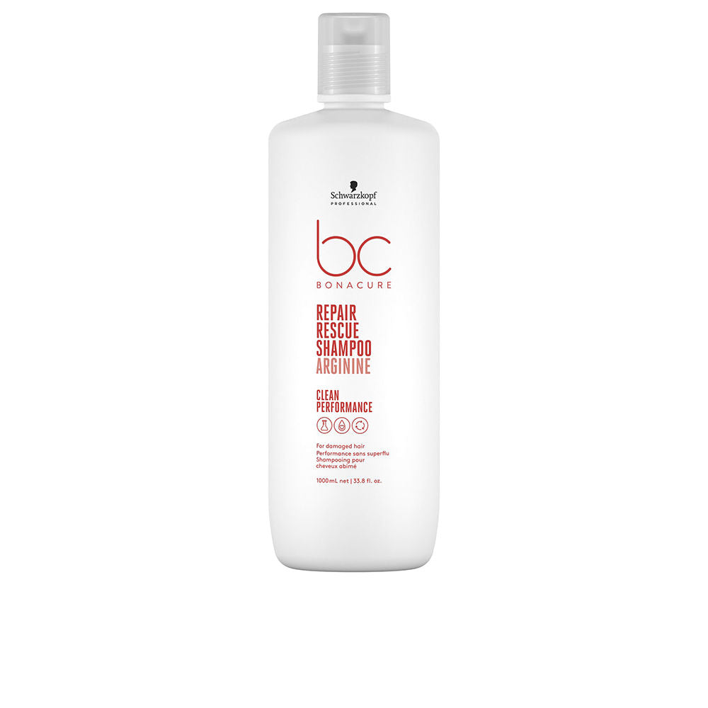 1,000 ml opaque shampoo bottle labelled Repair Rescue, Unisex strengthening formula