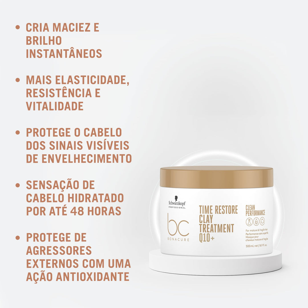 500 ml jar of Q10+ clay hair treatment, cream texture, Unisex