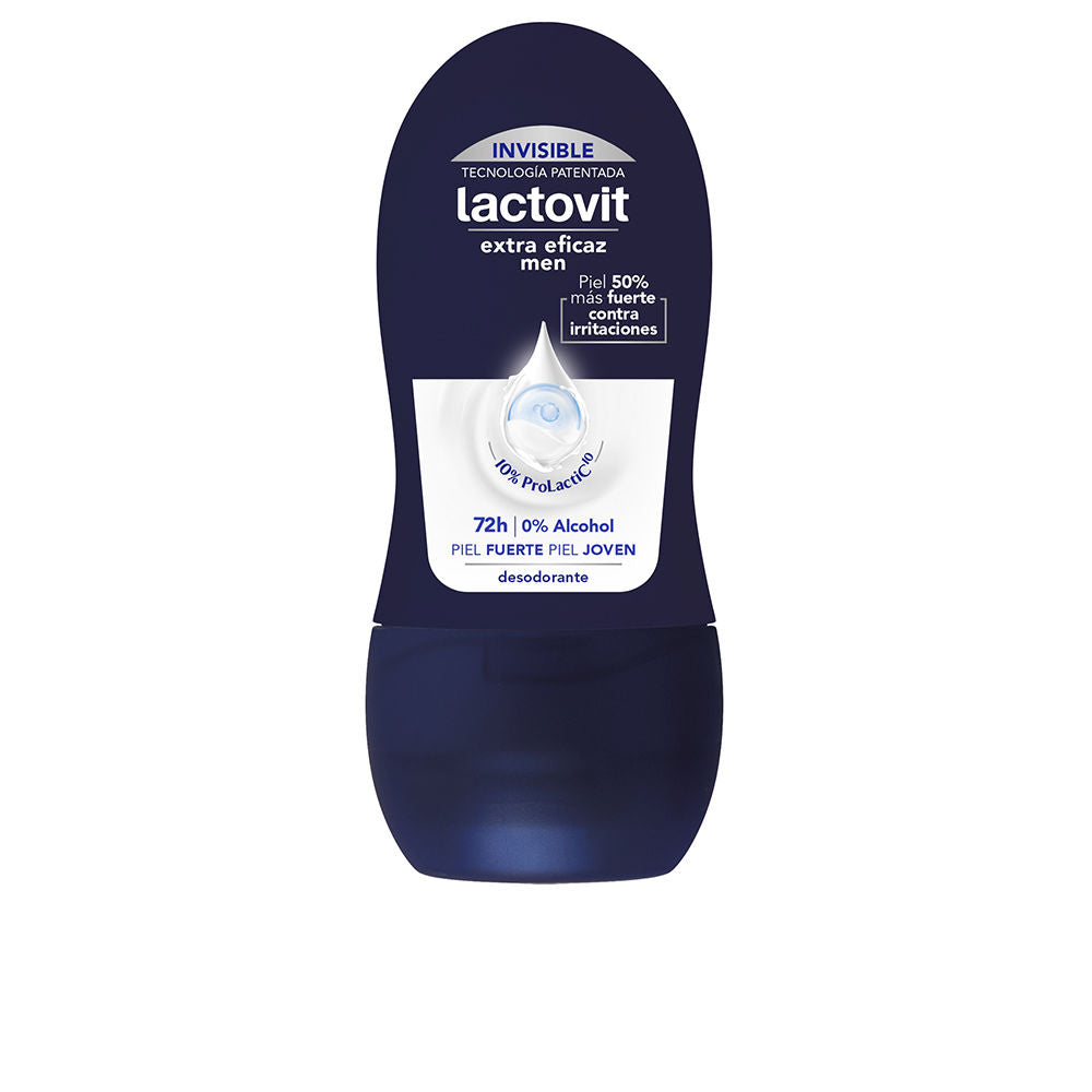 50 ml roll-on deodorant bottle, white finish, labelled Lacto-Defense for Women