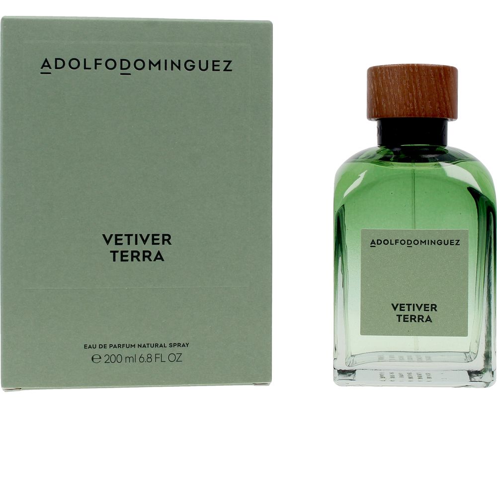 200 ml Vetiver Terra eau de parfum in recycled glass with FSC wooden cap