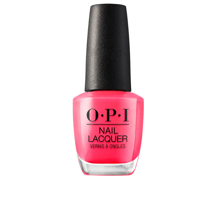 15 ml bottle of strawberry-pink nail lacquer with ProWide brush, high-gloss finish