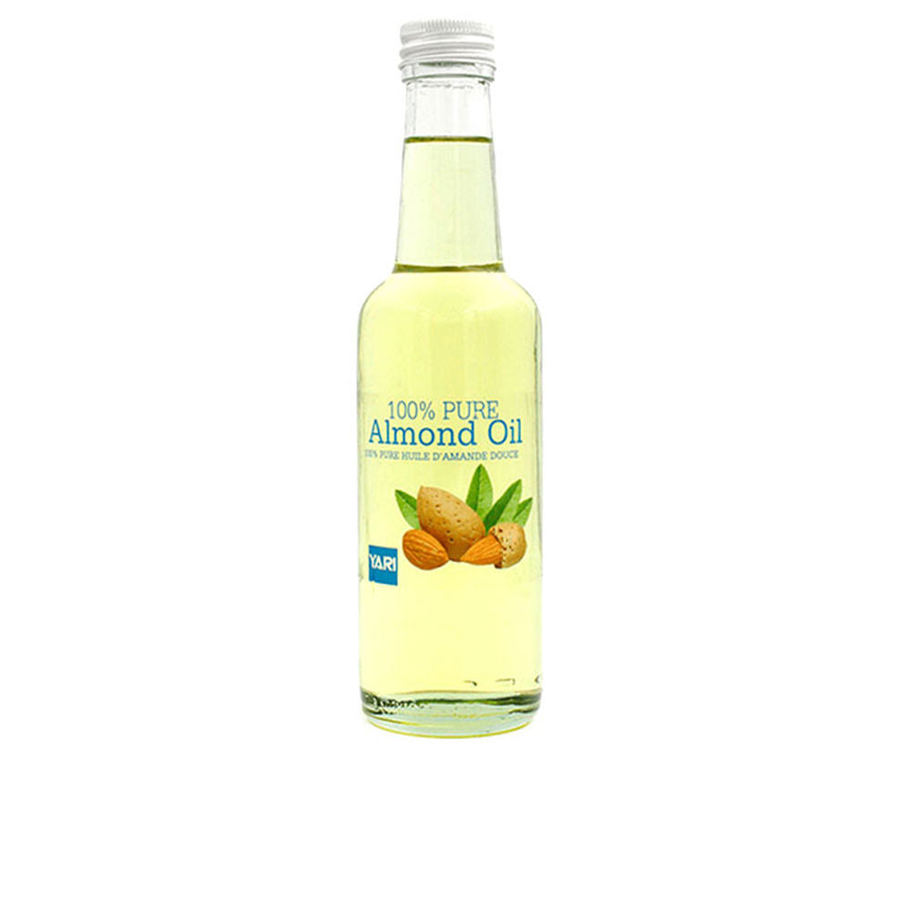 Glass 250 ml bottle of pure sweet almond oil for skin and hair