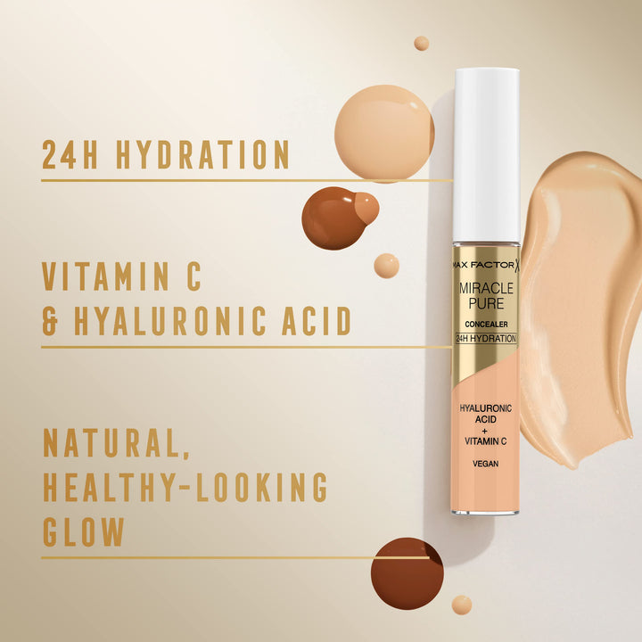 Tube of liquid concealer, 7.8 ml, vegan formula, light shade