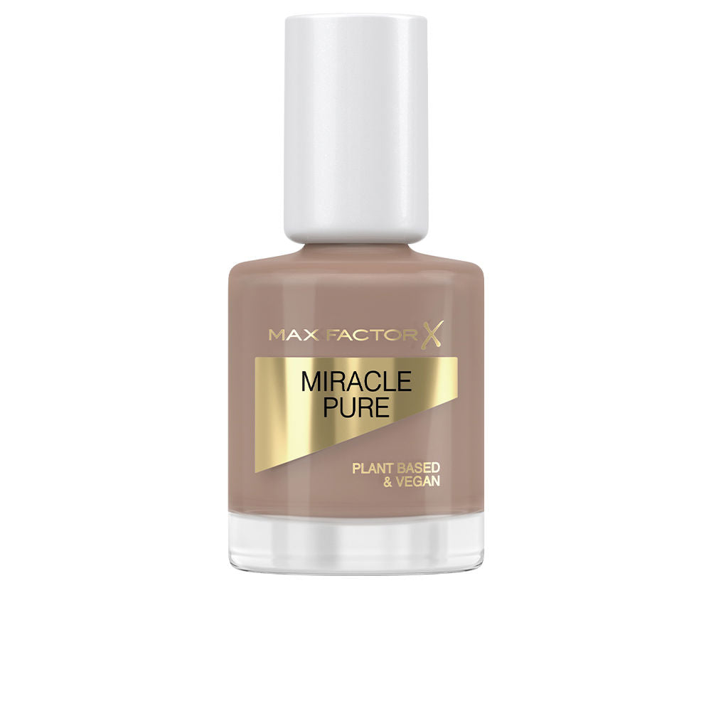 12 ml spiced‑chai vegan nail polish bottle with curved brush, glossy warm brown