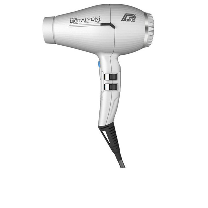 Silver DigitalyOn ionic hair dryer, ergonomic handheld design, Unisex