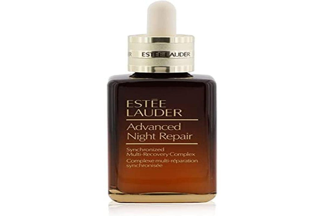 Glass bottle of lightweight night serum; hyaluronic and peptide formula, 75 ml
