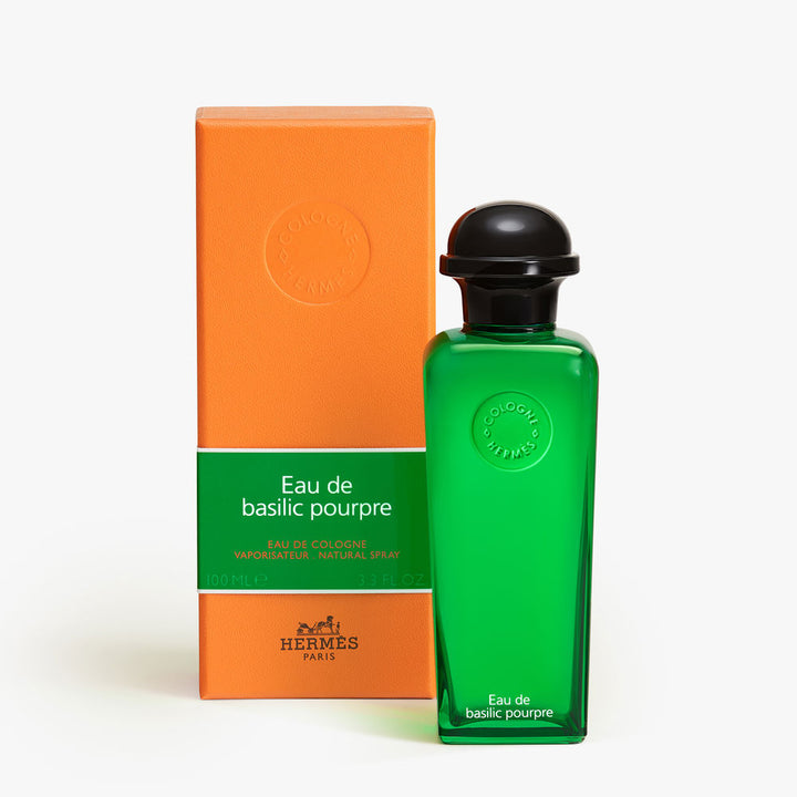 Radiant green lantern-shaped perfume bottle with orange case, 100 ml cologne