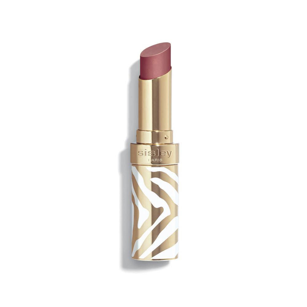 Rechargeable glossy lipstick in white and gold zebra case, shade Sheer Blossom, 3.4 g, Unisex