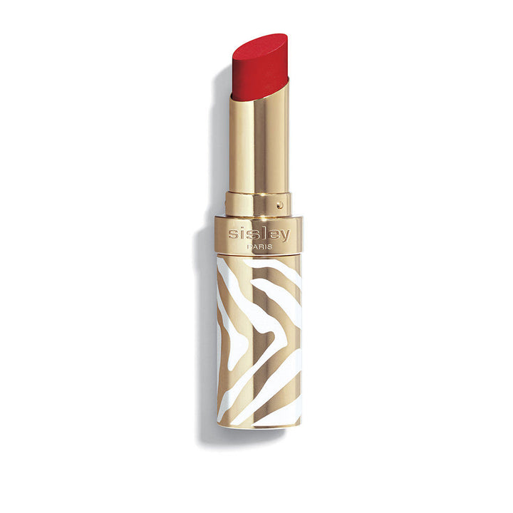 Rechargeable glossy lipstick in sheer chili, zebra white-and-gold case, 3.4 g, Unisex