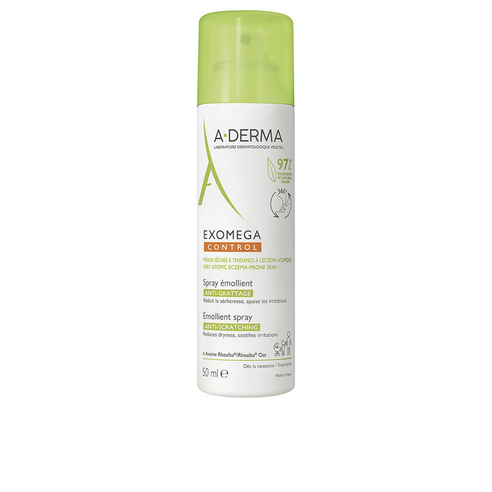 White 50 ml 360° emollient spray bottle with oat and oil ingredients, Unisex