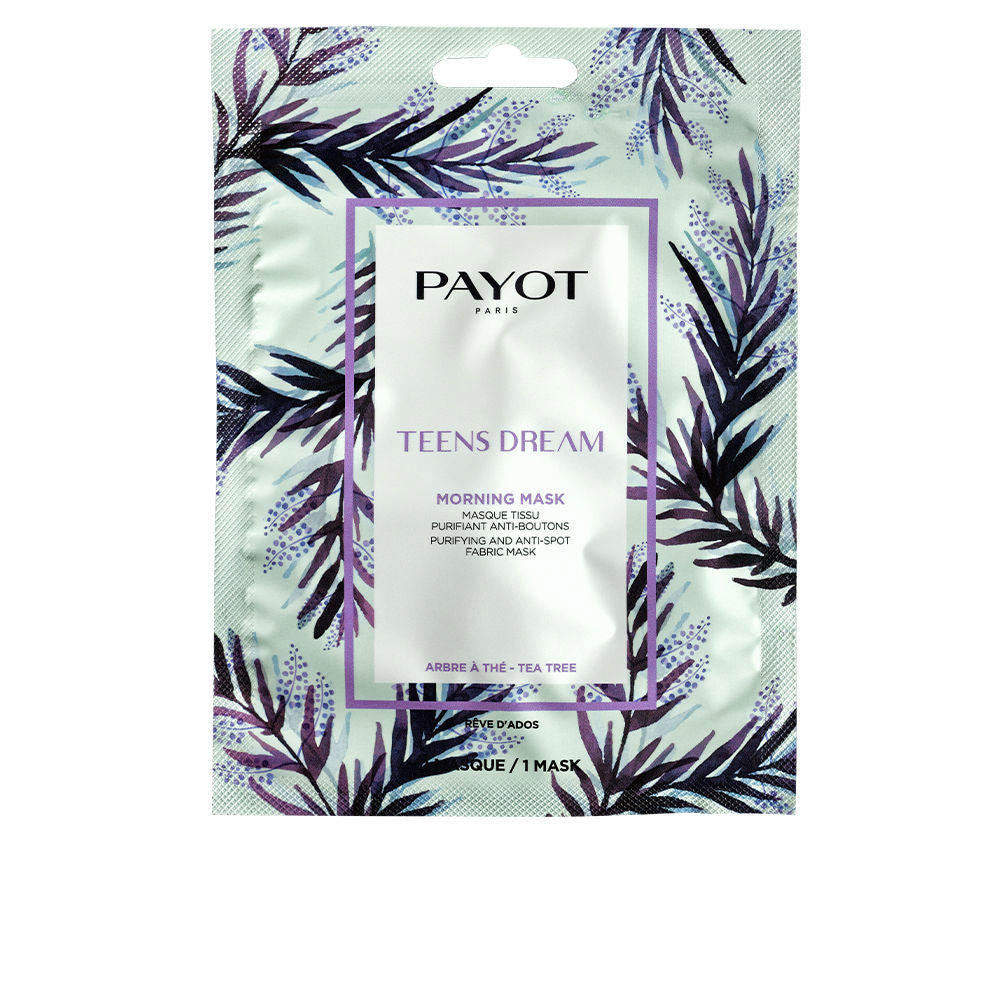 Single‑use tea‑tree sheet mask sachet for women, mattifying and pore refining