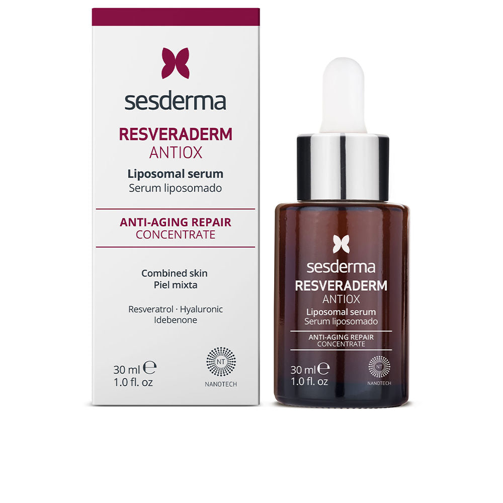 30 ml clear bottle of lightweight resveratrol anti‑ageing serum