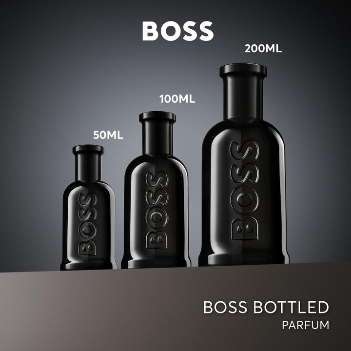 50 ml clear bottle of woody amber eau de parfum for the Man, amber liquid
