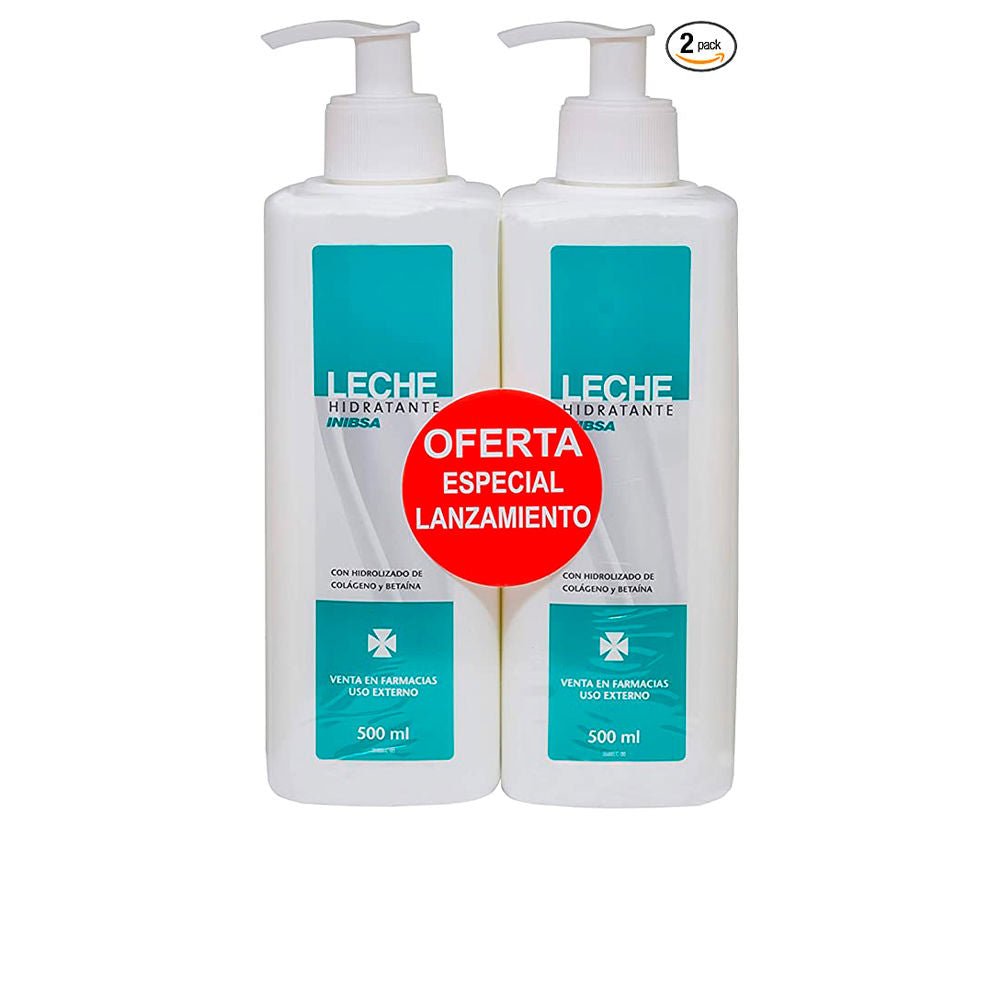 Two 500 ml bottles of collagen-enriched hydrating body milk, Unisex daily moisturiser