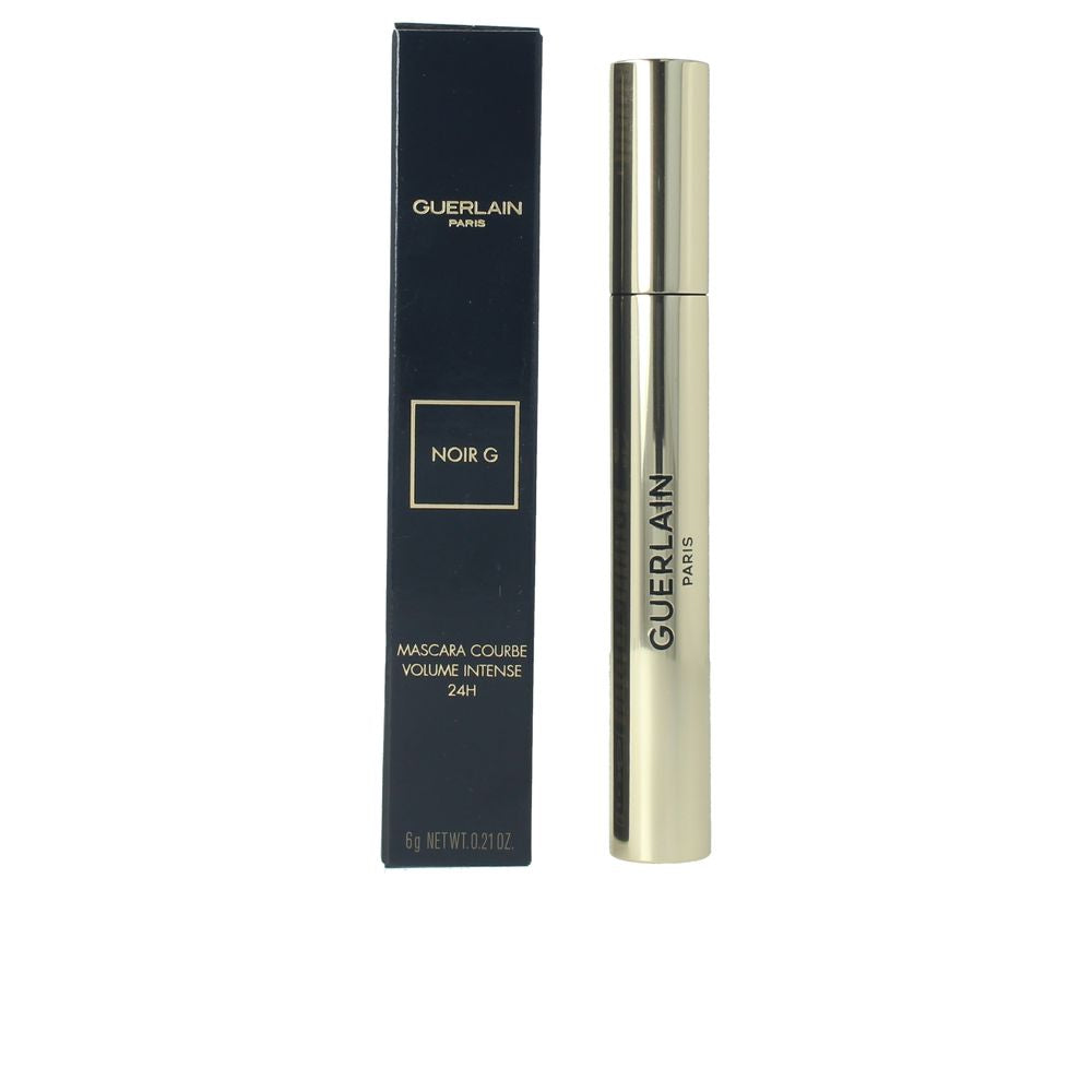 Gold-and-black curved-bristle mascara tube, 6.5 g, creamy black shade