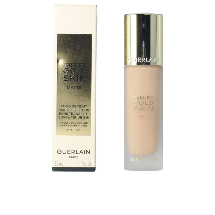 35 ml fluid matte foundation with micro‑gold and peony extract, 1C shade