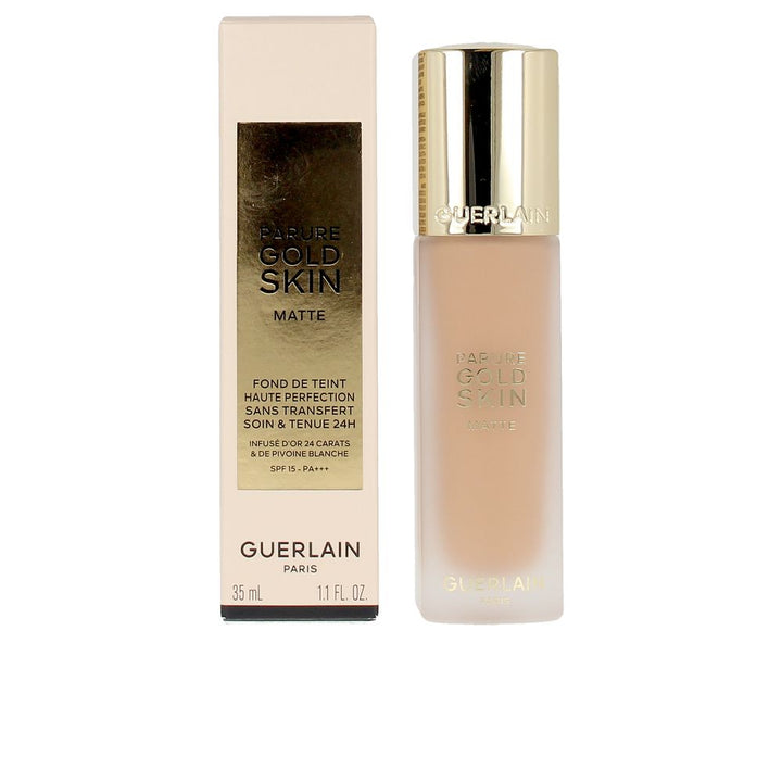 35 ml fluid matte foundation with micro‑gold and peony extract, 1C shade
