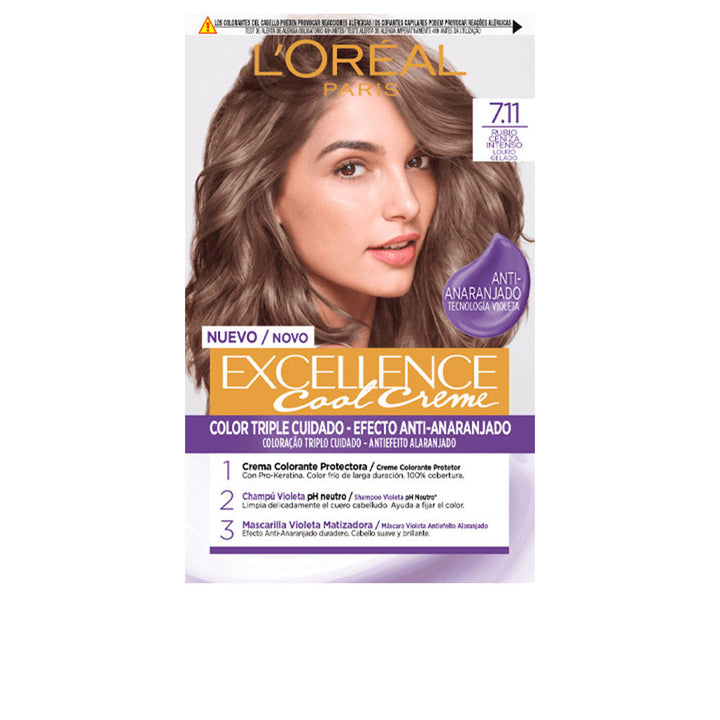 Boxed 192 ml ash permanent hair colour for Women, neutralises orange tones